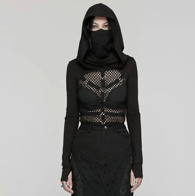 Hoodie Moulant avec Torse en Résille WT-916