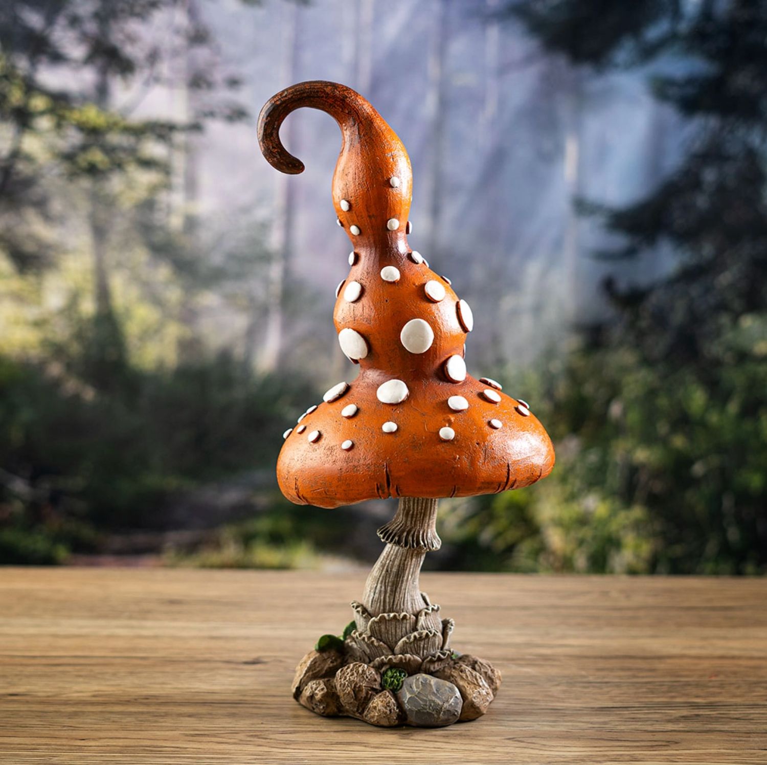 Champignon Décoratif Orange et Blanc pour Maison et Jardin