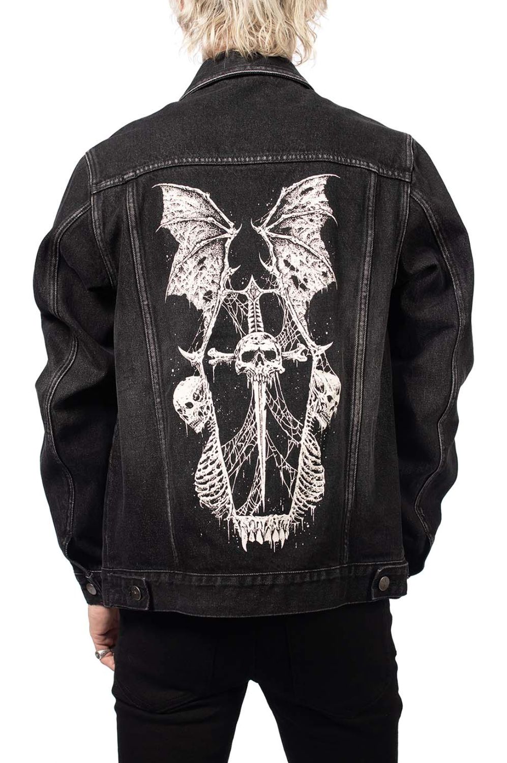 Veste en Jean Vintage Wash Hersher [LS-292blk]