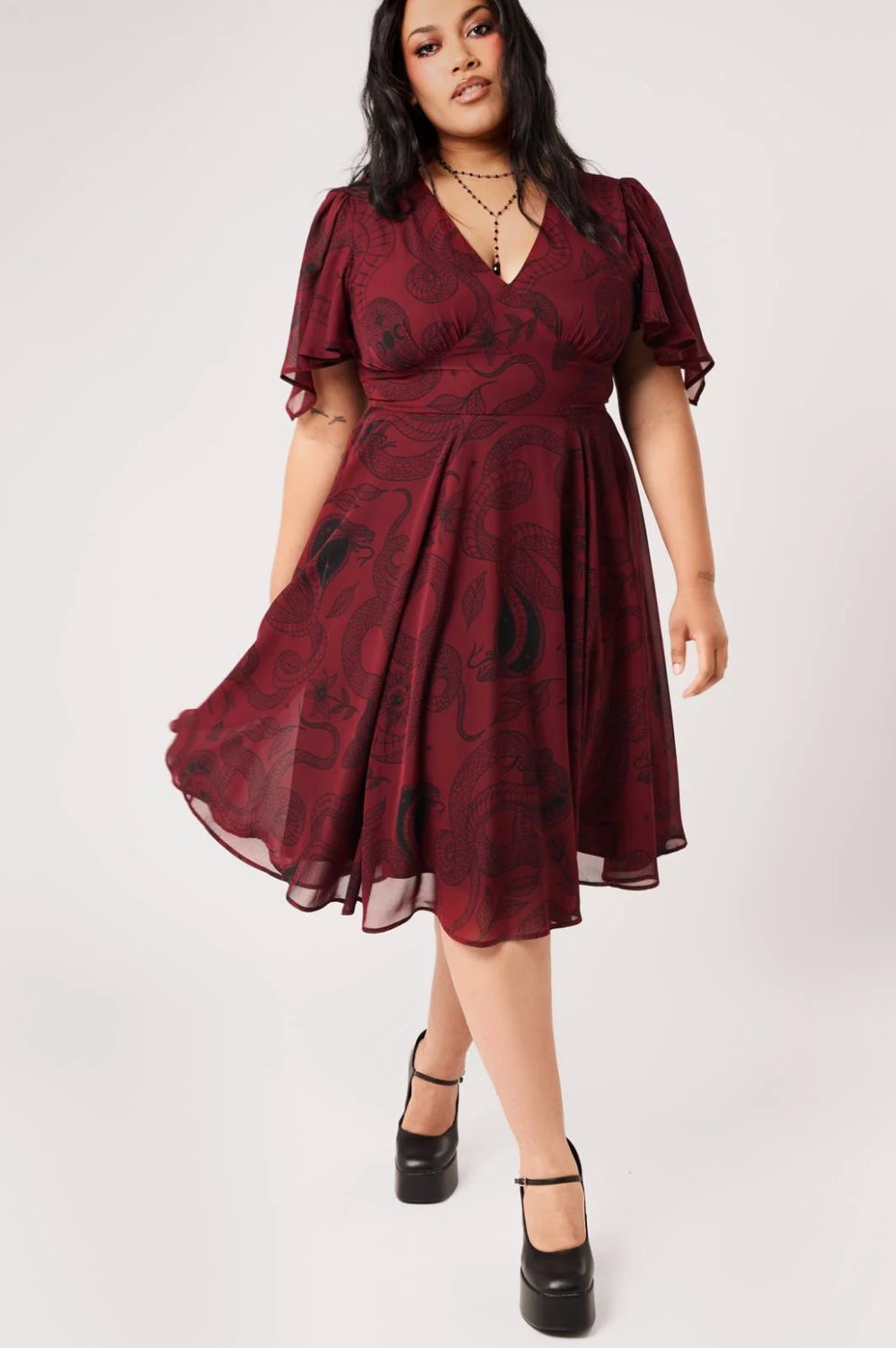 Robe Venom Midi [BOURGOGNE] [PLUS]