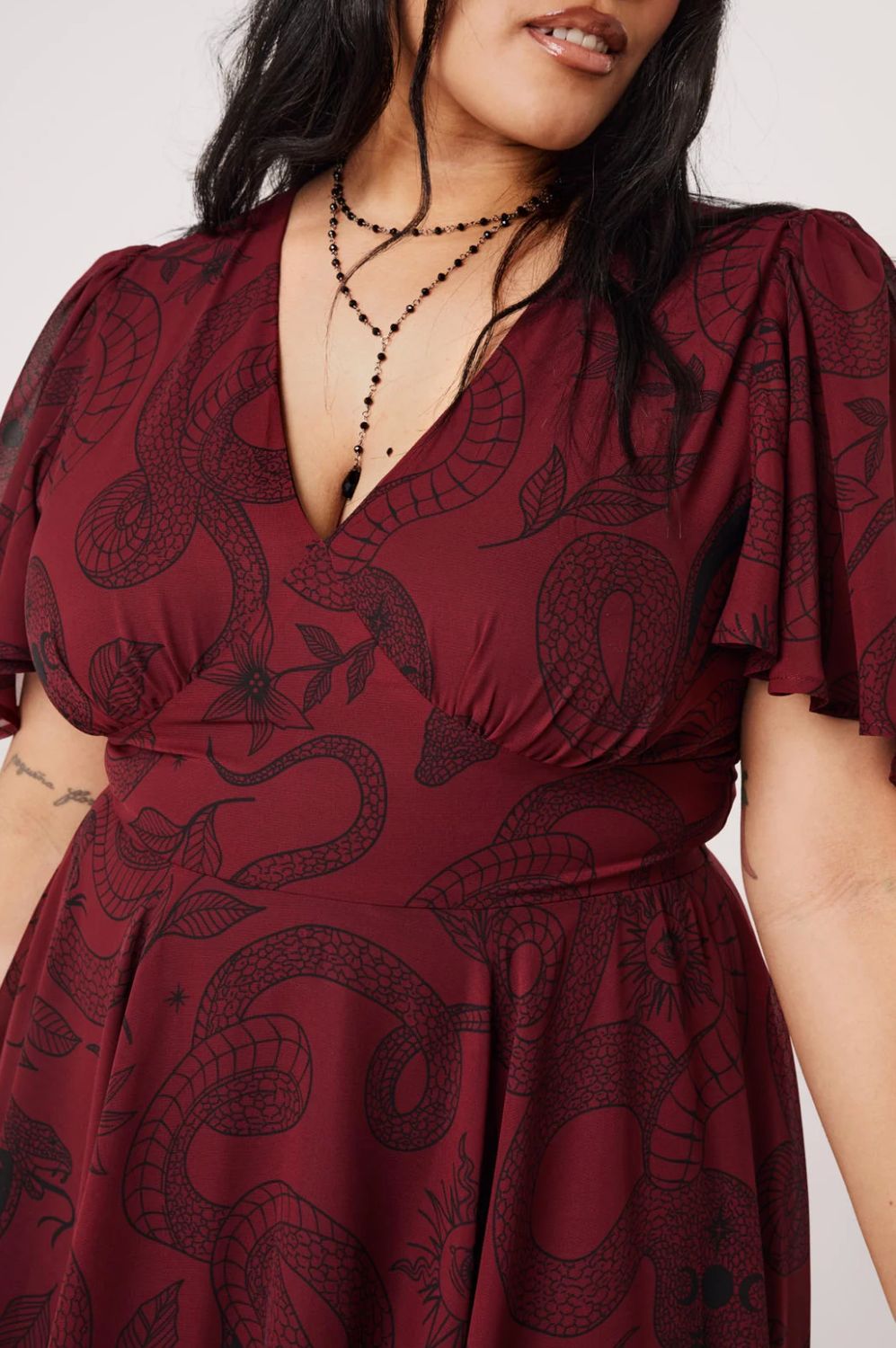 Robe Venom Midi [BOURGOGNE] [PLUS]