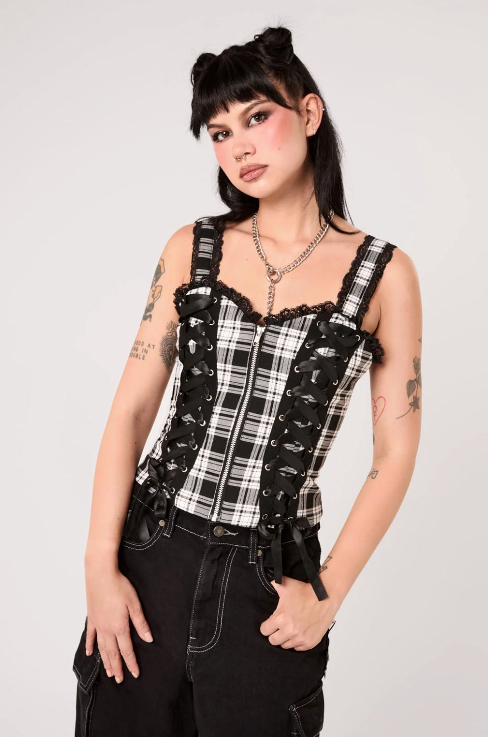 Bustier Quinzel [TARTAN BLANC]