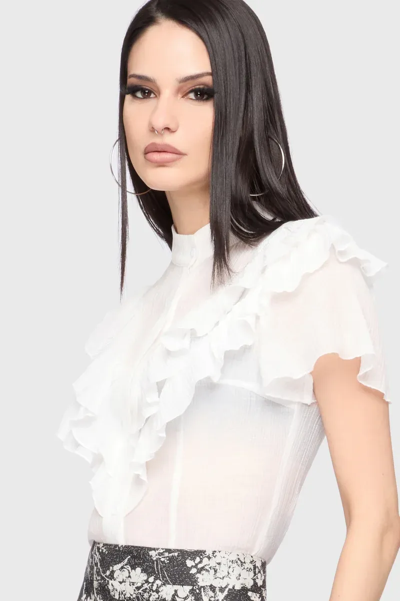 Blouse à Volants Midnight Vale