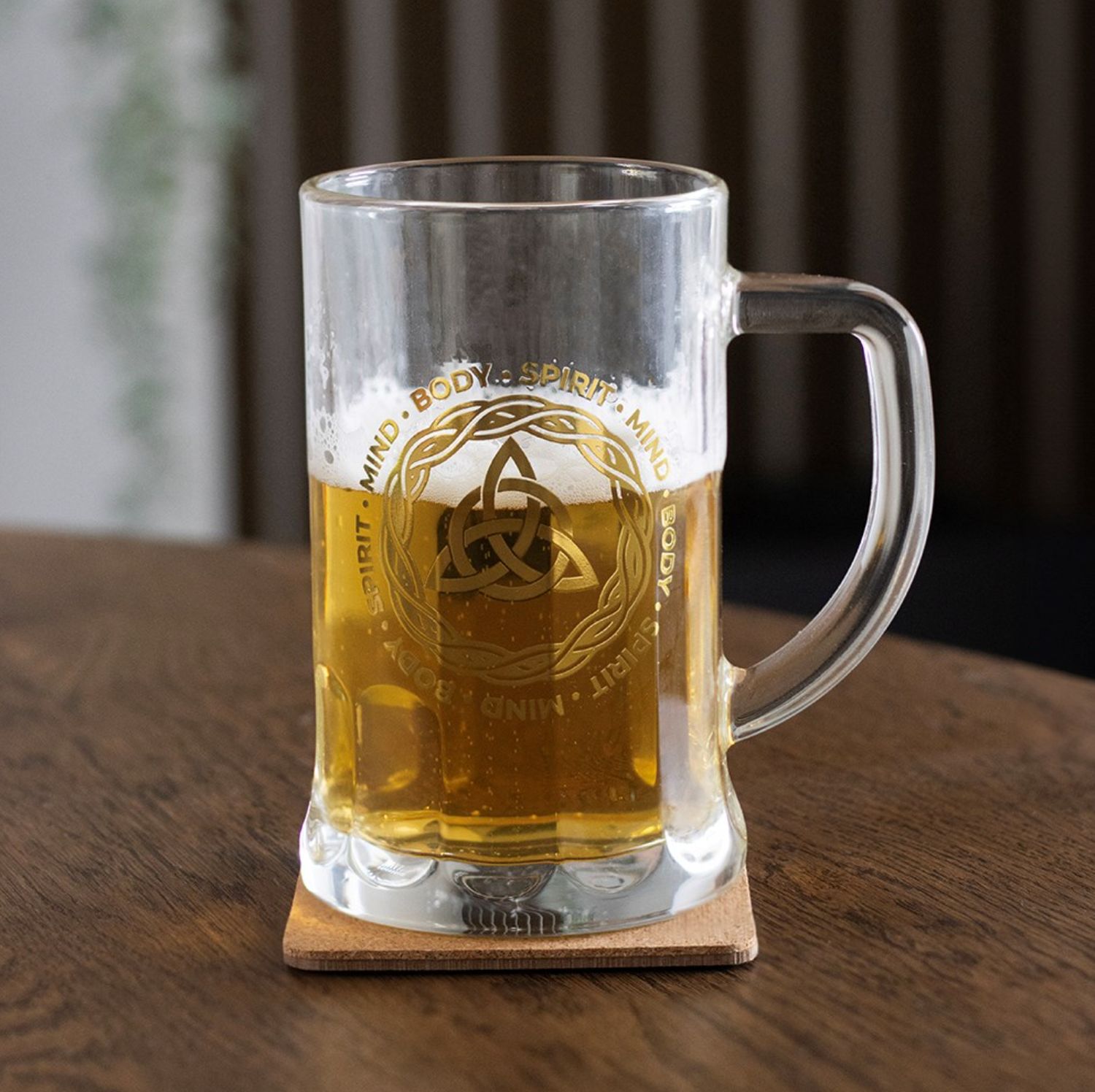 Chope à Bière et Sous-Verre Triquètre Celtique [RL_78827]