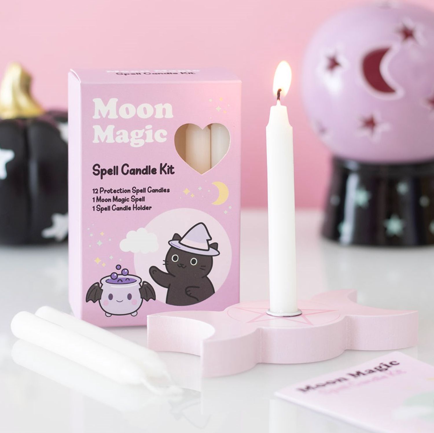 Ensemble de 12 Chandelle et Porte-Chandelle Moon Magic Spell [CN_22427]