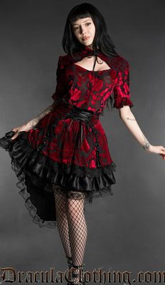 Jupe EGL Velours Dévoré à Motif de Roses