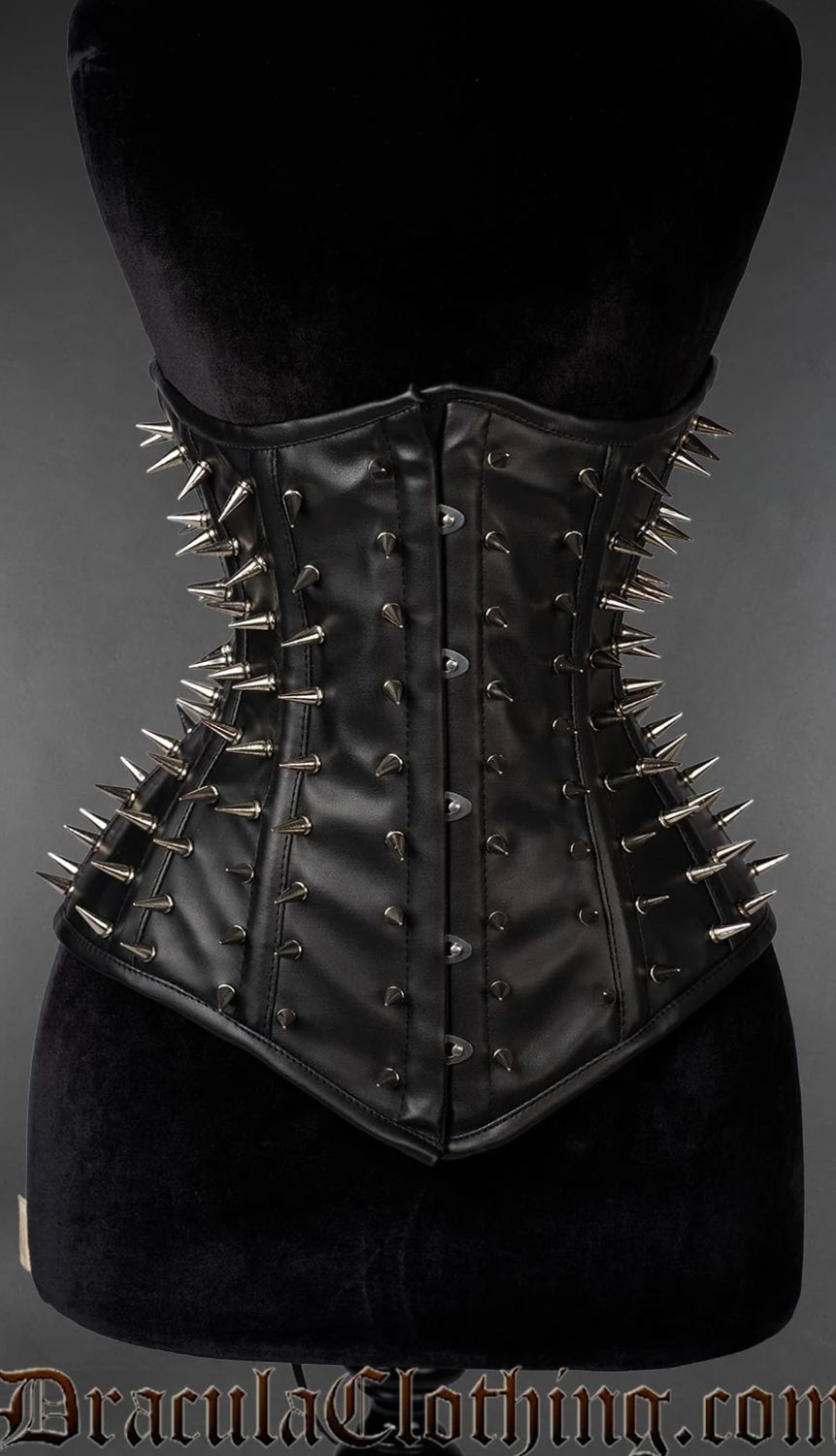 Corset Underbust Hedgehog en Faux Cuir avec Studs