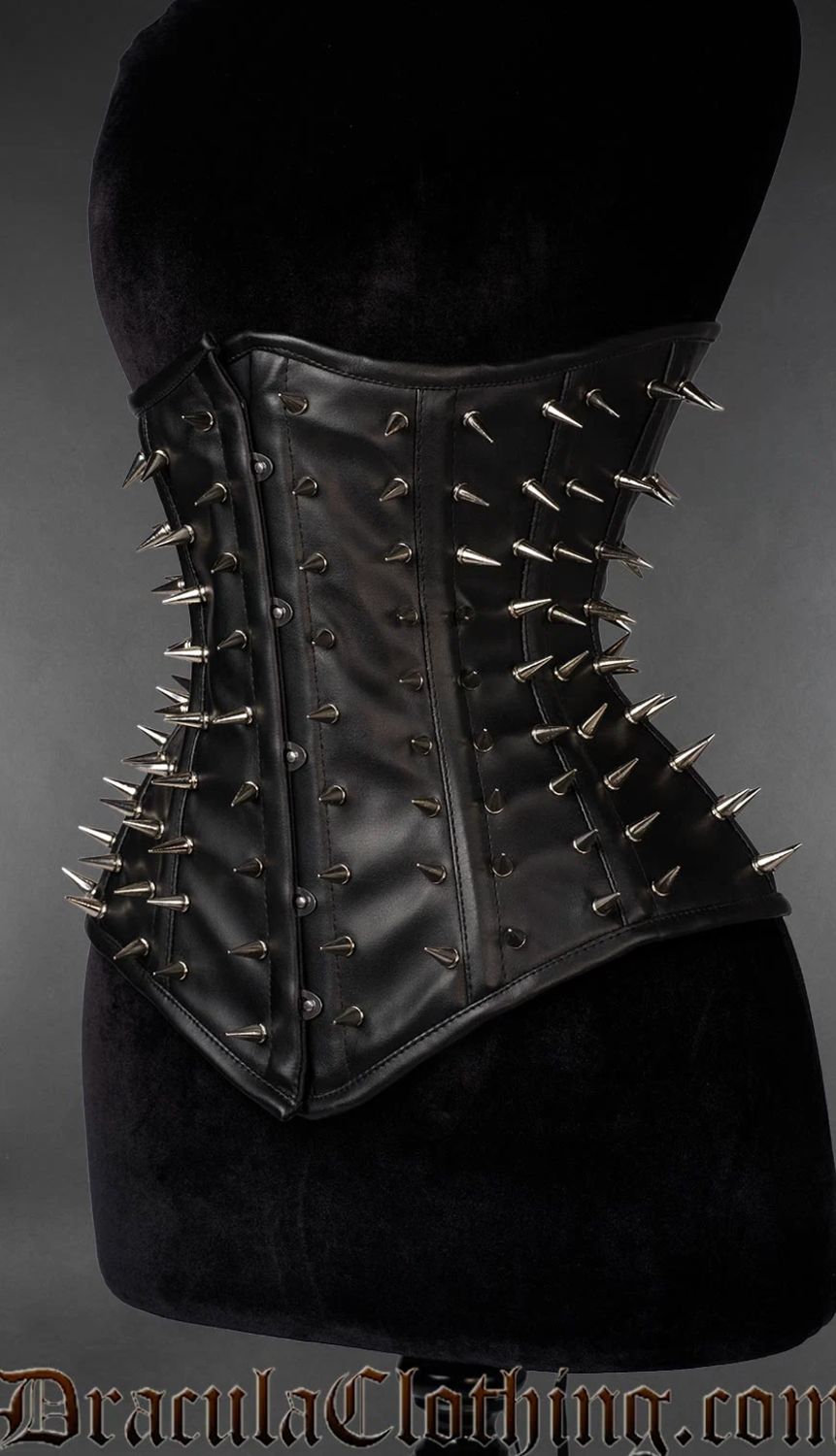 Corset Underbust Hedgehog en Faux Cuir avec Studs