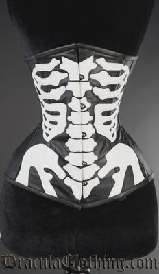 Faux Cuir Skeleton Underbust Corset [PLUS]
