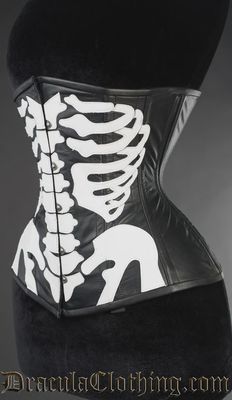 Faux Cuir Skeleton Underbust Corset [PLUS]