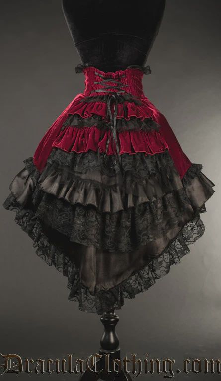 Jupe en Velours Rouge EGL [PLUS]