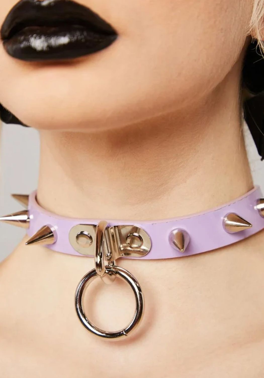 Choker Brillant avec Anneau et Studs CK173N [LILAS]