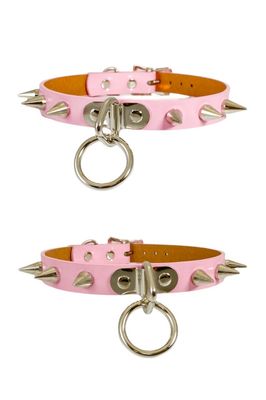 Choker Brillant avec Anneau et Studs CK173N [ROSE PASTEL]