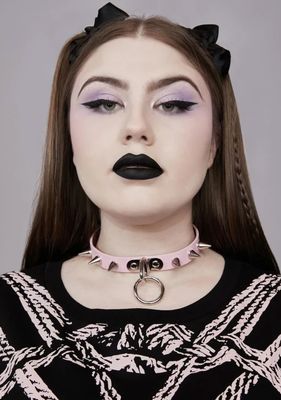 Choker Brillant avec Anneau et Studs CK173N [ROSE PASTEL]
