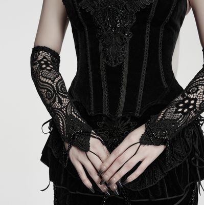 Gants en Dentelle WS-938 [NOIR]