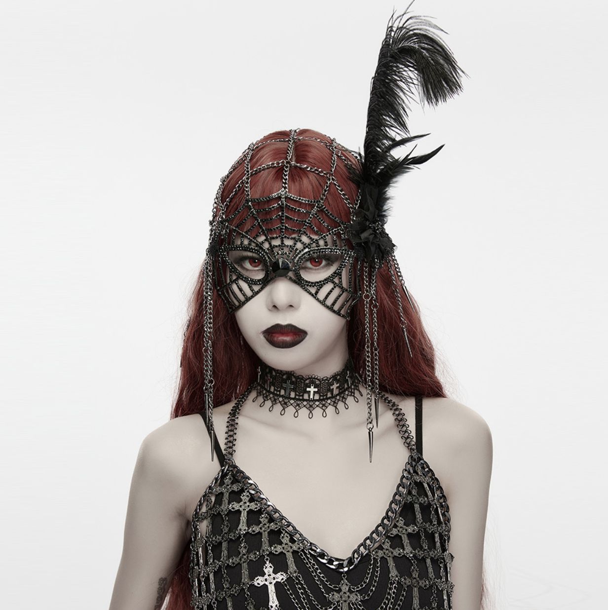 Masque Toile d'Araignée et Chaînes WS-987 [NOIR]