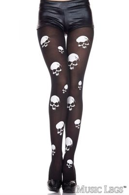 Bas Collants avec Larges Têtes de Mort / ML37026