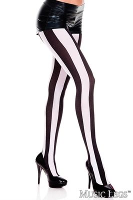 Bas Collants Rayés Verticales Noir et Blanc / ML7219