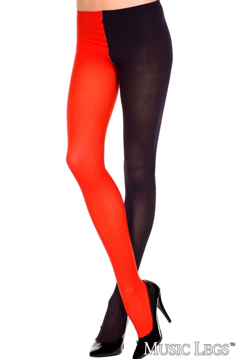 Bas Collants 2 Couleurs / ML748 [NOIR / ROUGE]