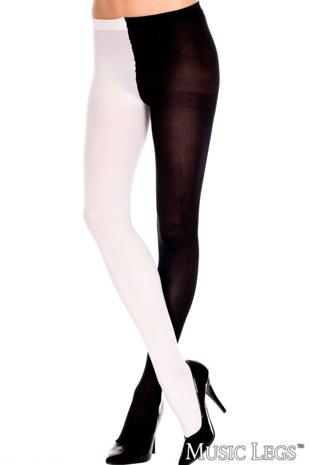 Bas Collants 2 Couleurs / ML748 [NOIR / BLANC]