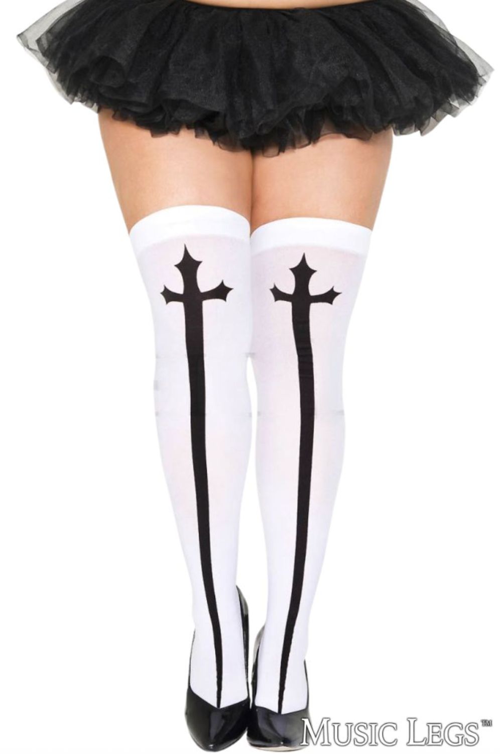 Bas Thigh Hi Gothic Cross [BLANC] / ML4629Q [PLUS]