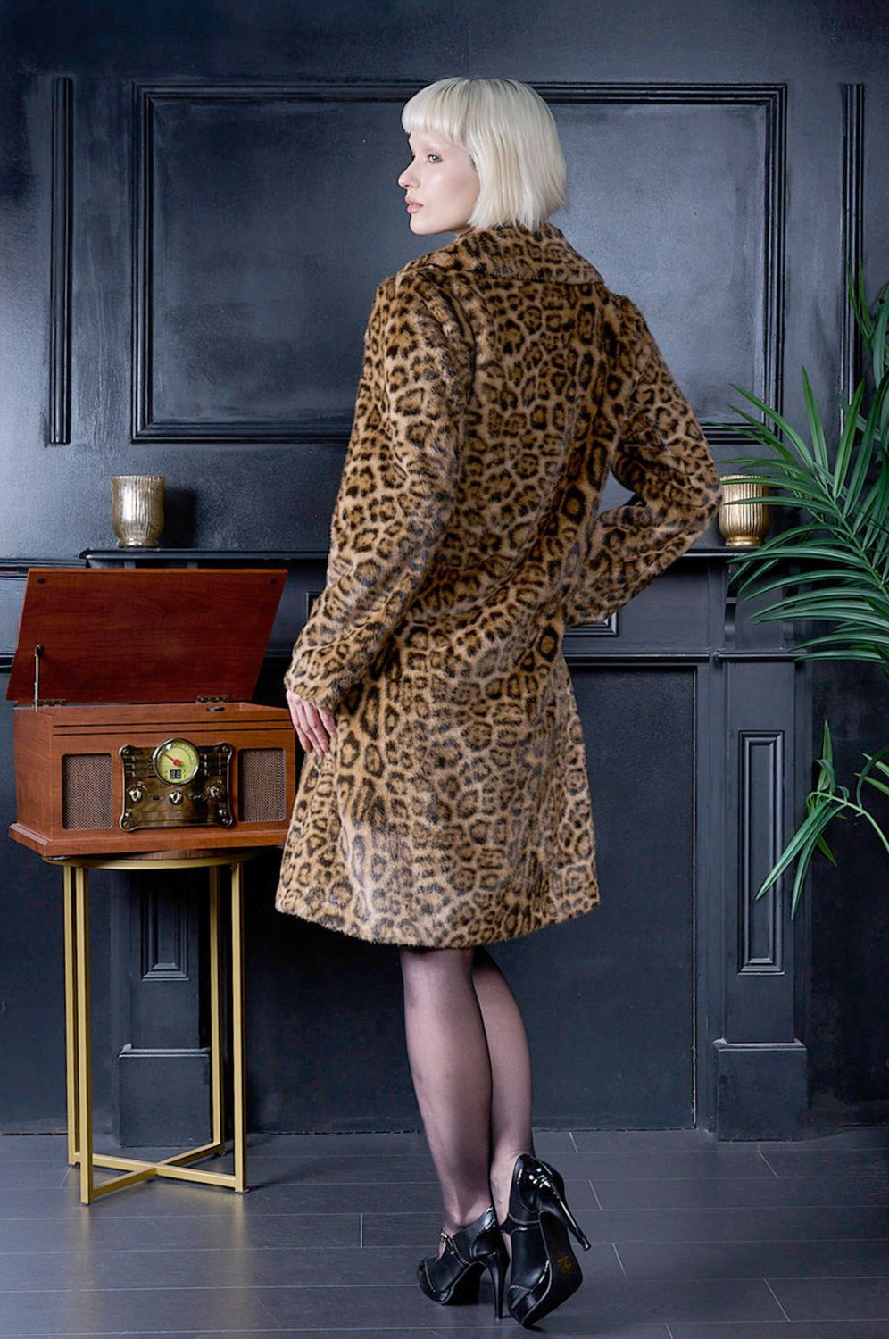 Manteau Vania en Fausse Fourrure Léopard [OT65053]