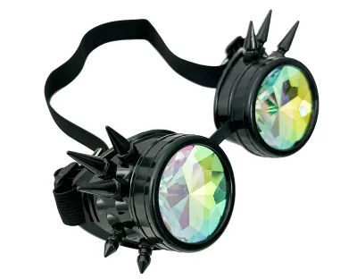Lunettes Steampunk Kaleidoscopic avec Studs G212 [NOIR]