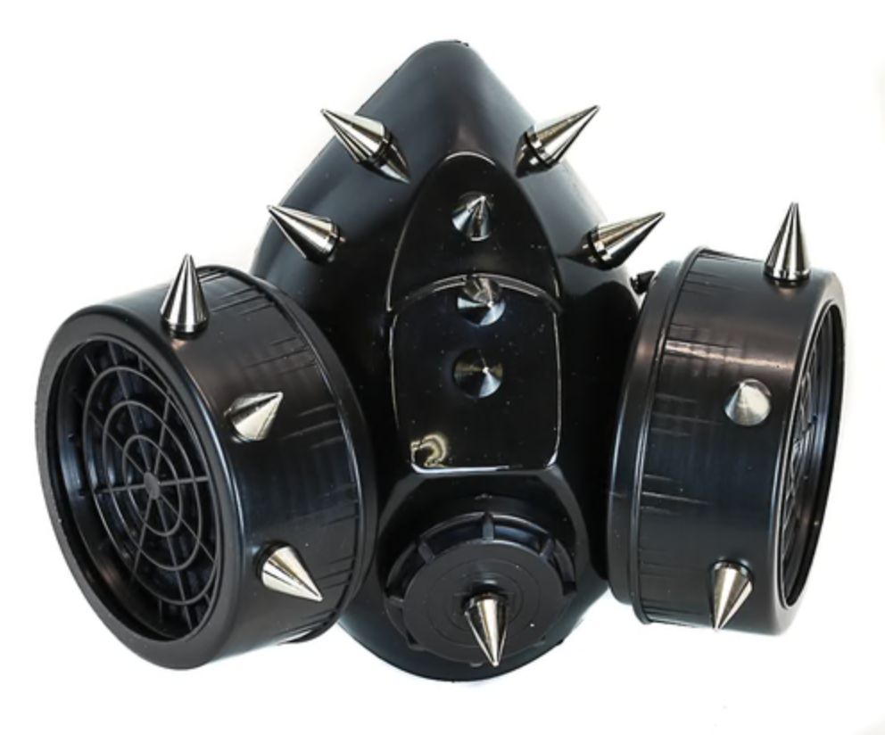 Masque à Gaz Noir avec Studs Argentés GM128SIL