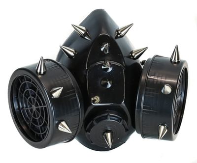 Masque à Gaz Noir avec Studs Argentés GM128SIL