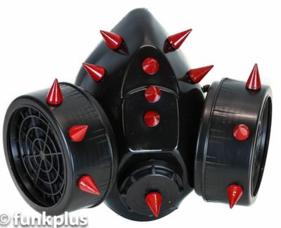 Masque à Gaz Noir avec Studs Rouges GM128-RS