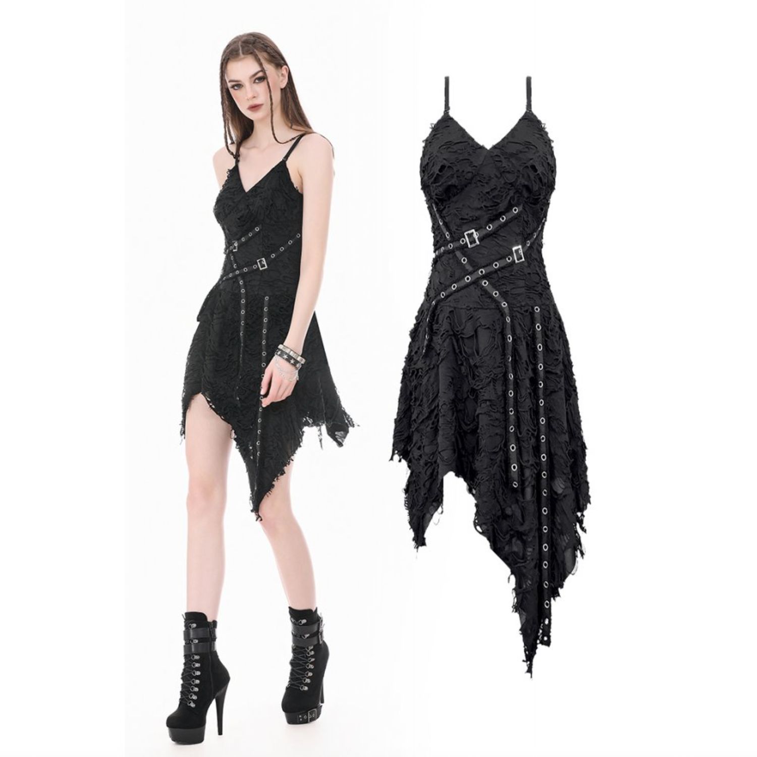 Robe Asymétrique avec Sangles DW1191