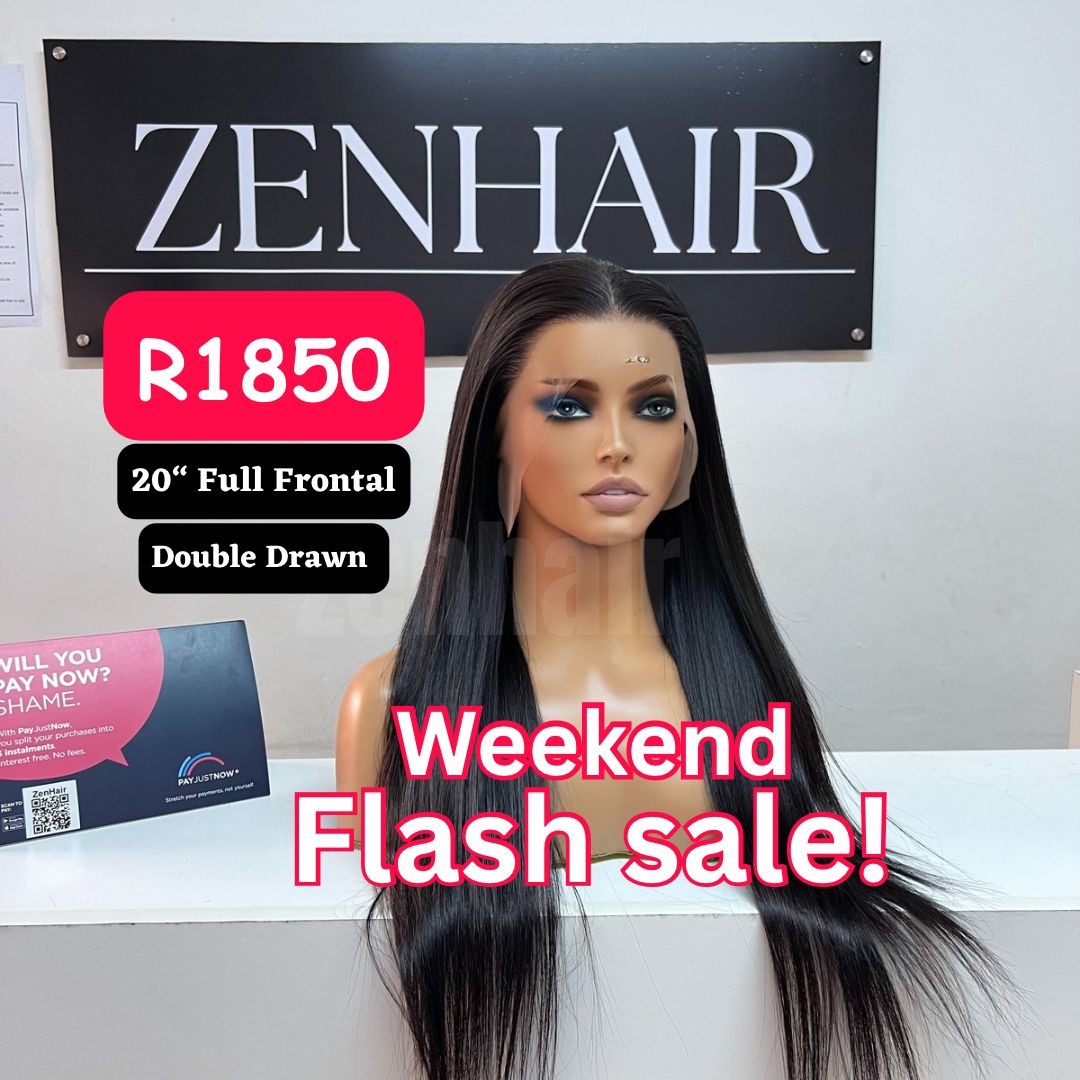 20 Inch Double Drawn Full Frontal straight wig (13x4)