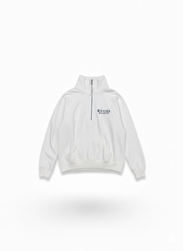 LE1 Enza Ladies Boxy 1/2 Zip Fleece - White