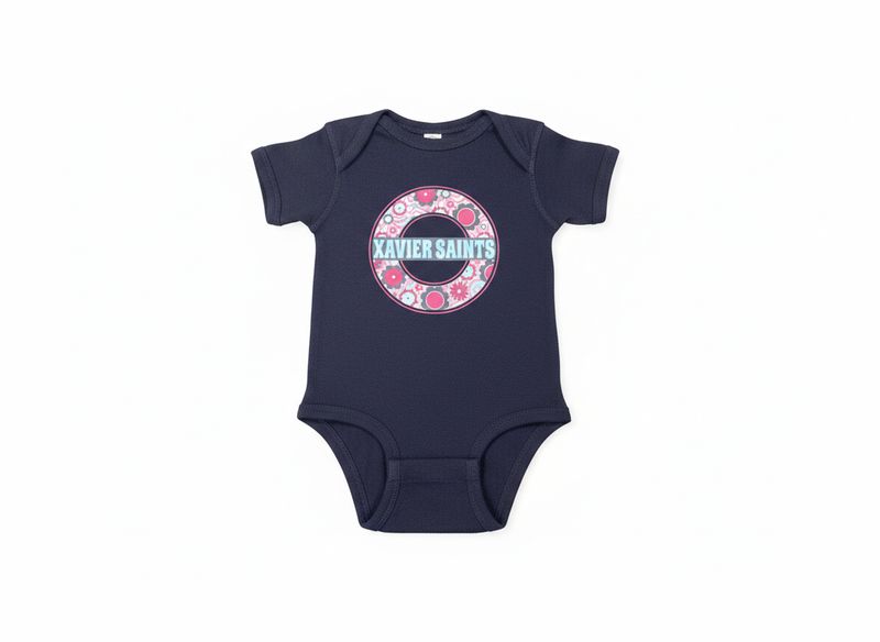 YR3 Infant Bodysuit - Ring of Flowers Navy