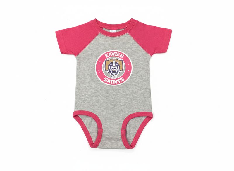 YR4 Infant Baseball Bodysuit - Bernie Circle Heather/Pink