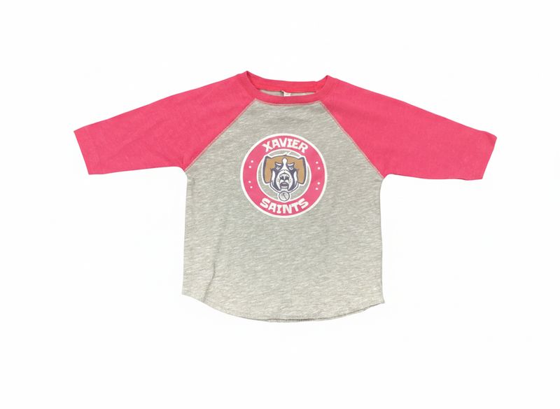 YR8 Toddler Baseball Tee - Bernie Circle Heather/Pink