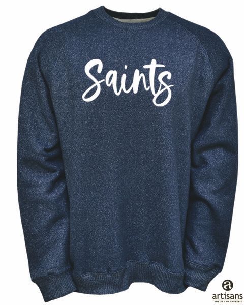 LA1 Bennett Raglan Crew Navy - Puff EMB Saints, Size: XS