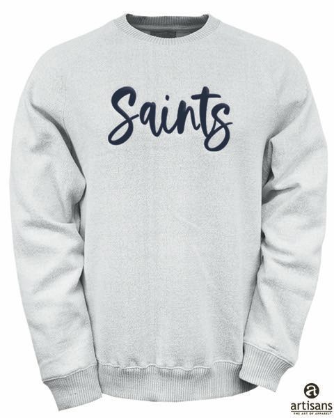 LA2 Bennett Raglan Crew Light Steel - Puff EMB Saints