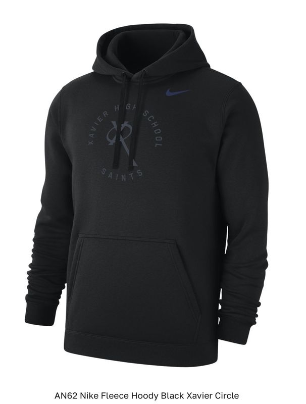 AN62 Nike Fleece Hoody Black Xavier Circle 