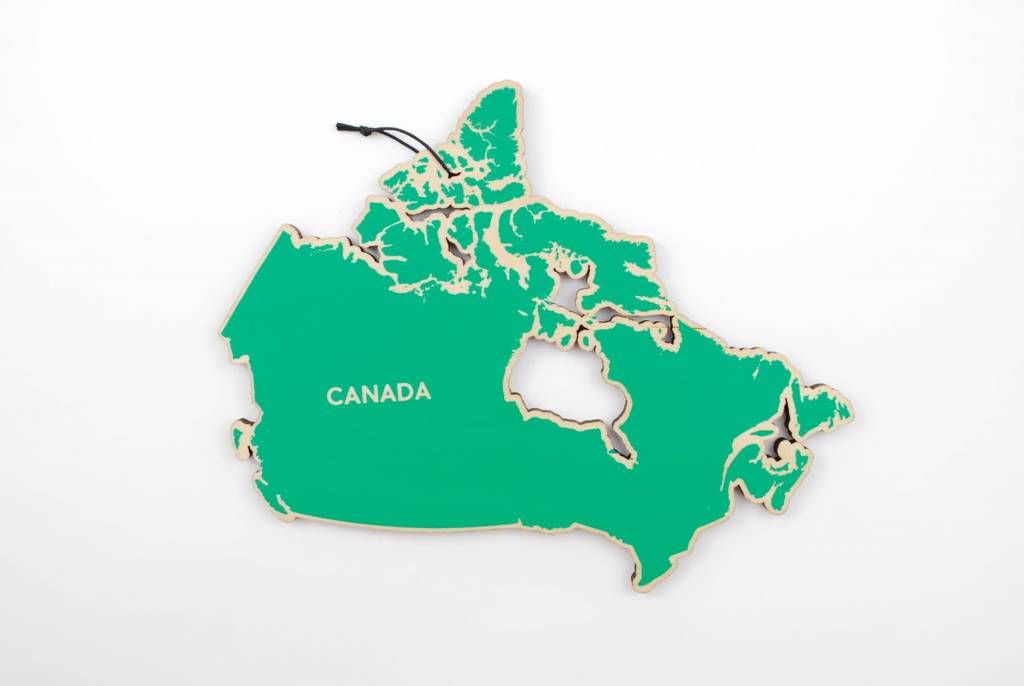 I Kinda Like it Here - Canada Map Trivet Green