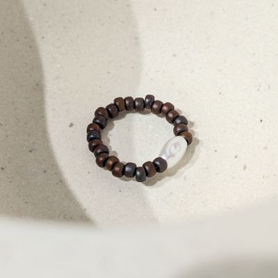 MYS - Ring - Brown and Freshwater Pearl