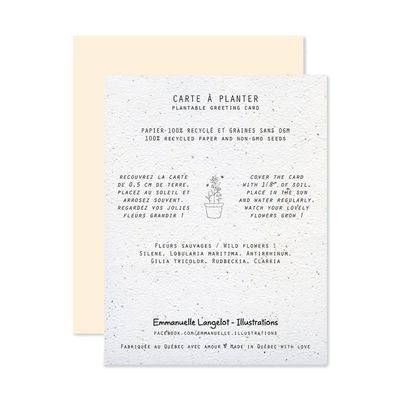 Emmanuelle Langelot - Plantable Seed Card - Bon Voyage !