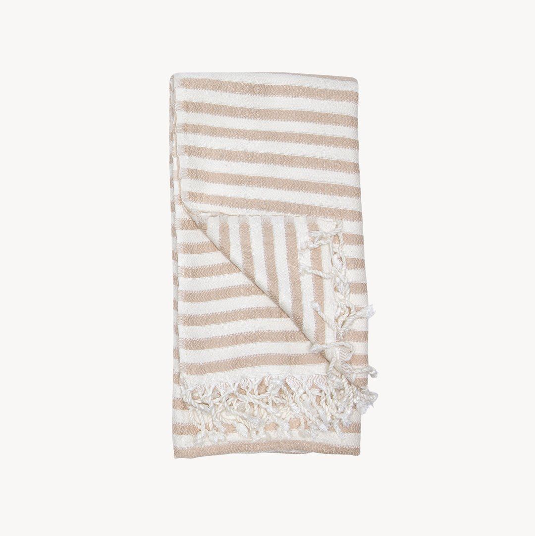 Pokoloko - Striped Towel - Beige and Cream