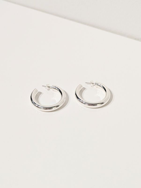 Estrela - Boucles d&#39;Oreilles Anneaux Parfaites - Argent