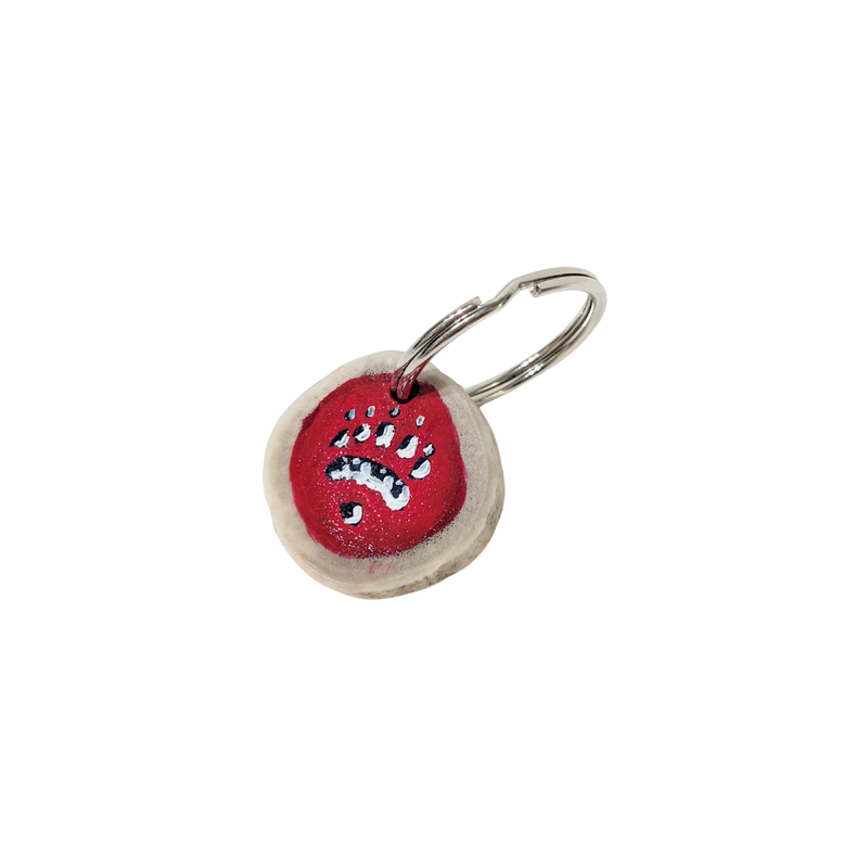 Aija Komangapik - Caribou Antler Keychain - Paw Print