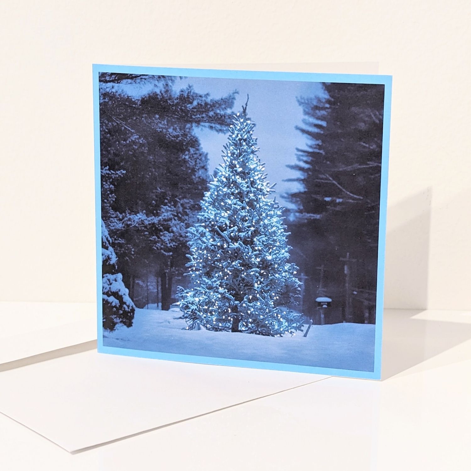 Jules La Mouche - Greeting Card - Blue Christmas Tree