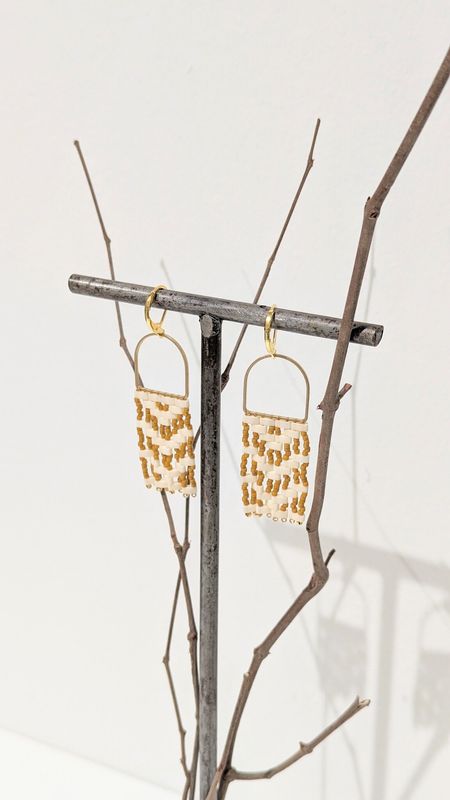 Three Sisters by Emma - Earrings - Mustard Michif Woven