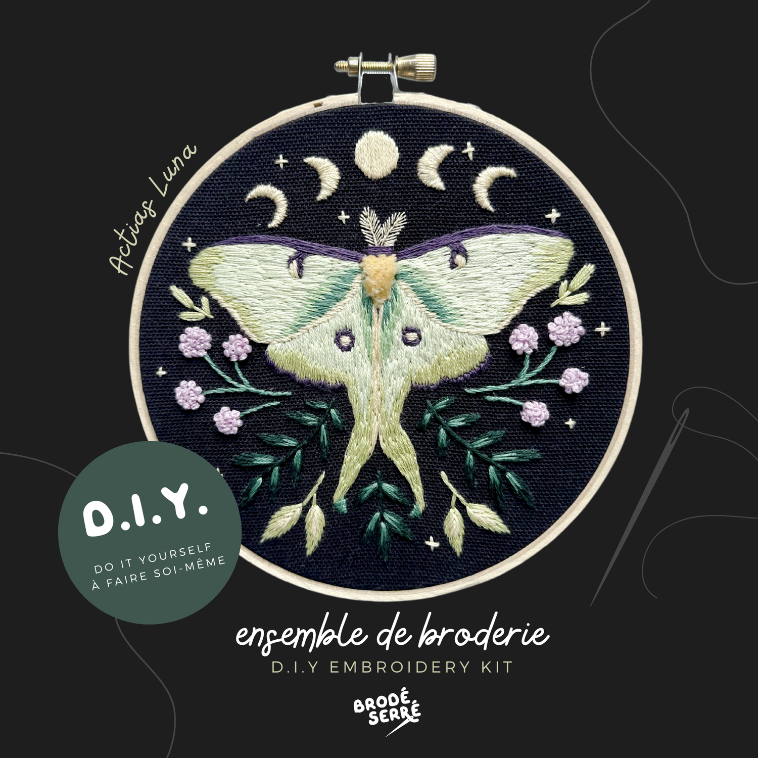 Brodé Serré - Embroidery Kit - Actias Luna
