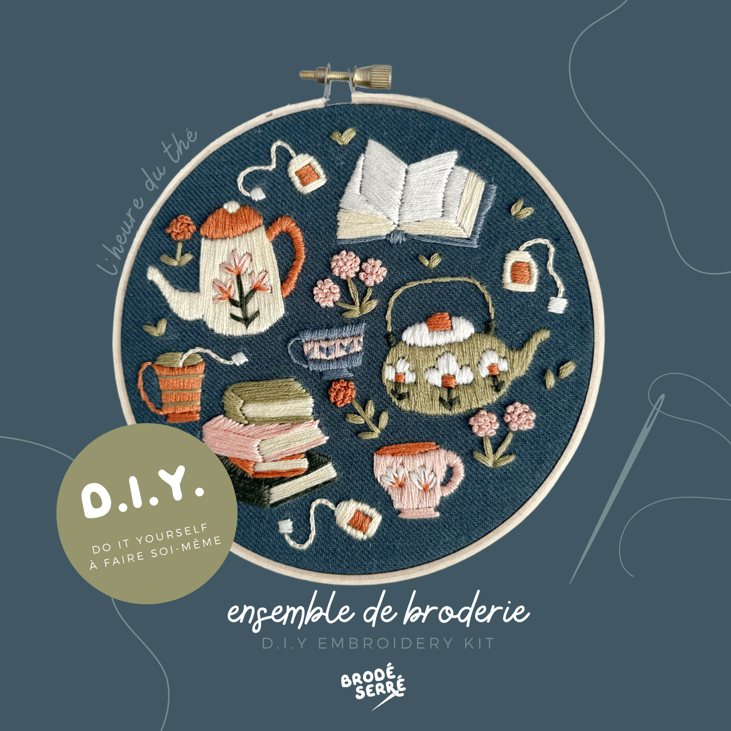 Brodé Serré - Embroidery Kit- Tea Time
