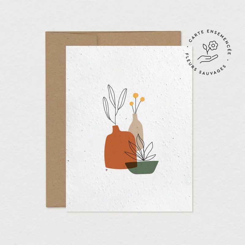 Mimosa - Greeting Card to Plant - Pottery
